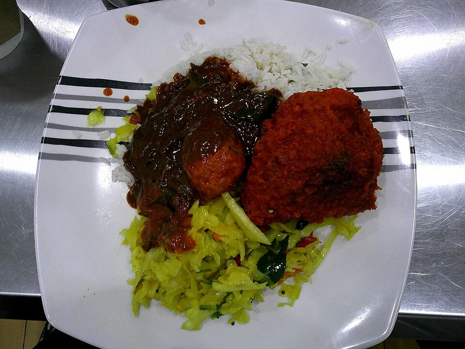 Nasi Kandar 的料理示意,並非特定檳城店家的餐點。