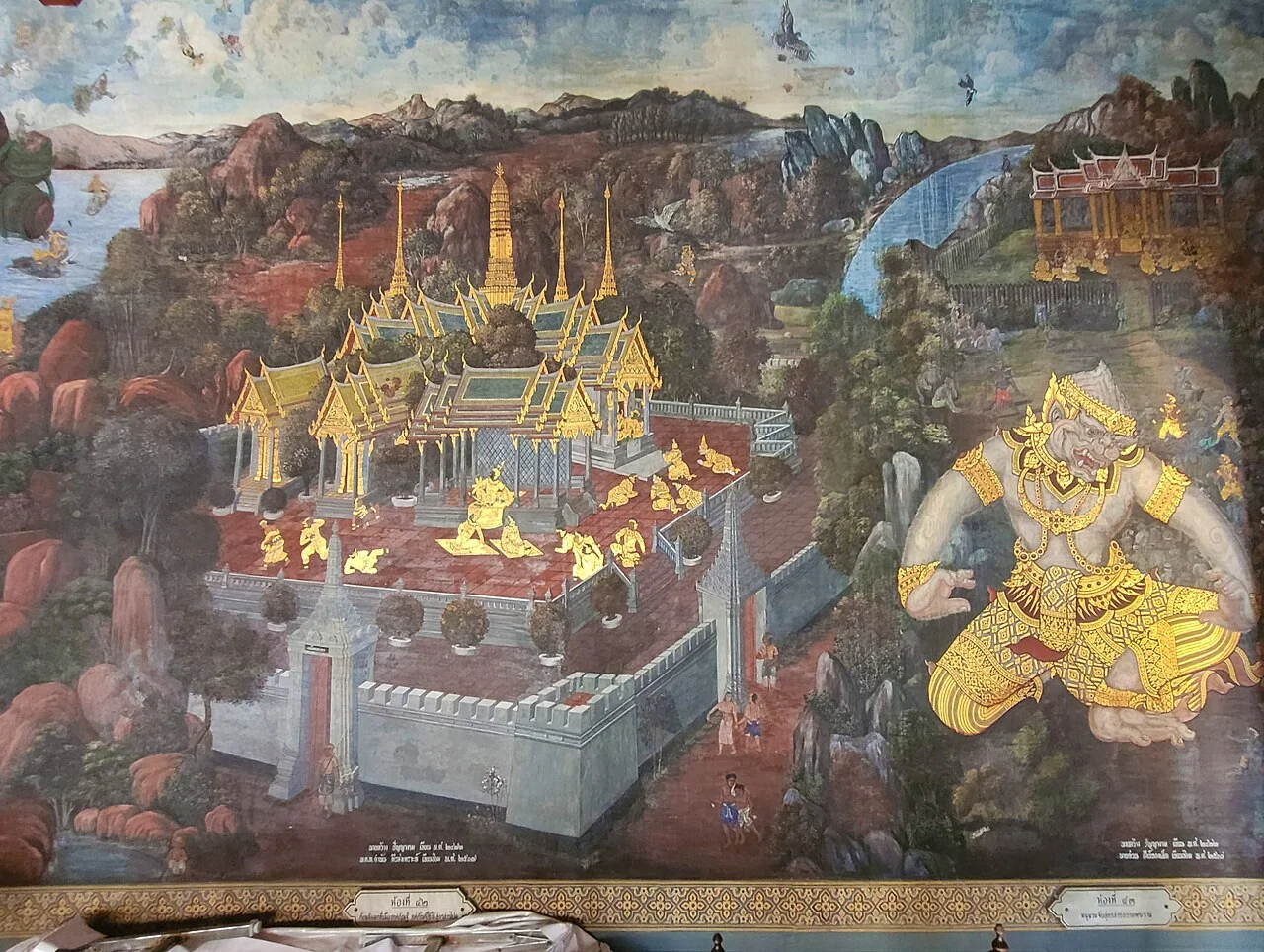 玉佛寺《拉瑪堅》壁畫:哈奴曼