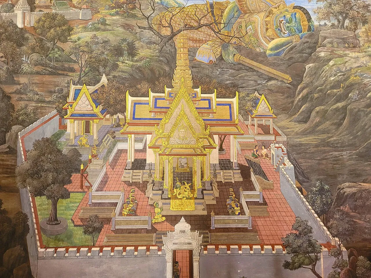 玉佛寺《拉瑪堅》迴廊壁畫中的楞伽魔王